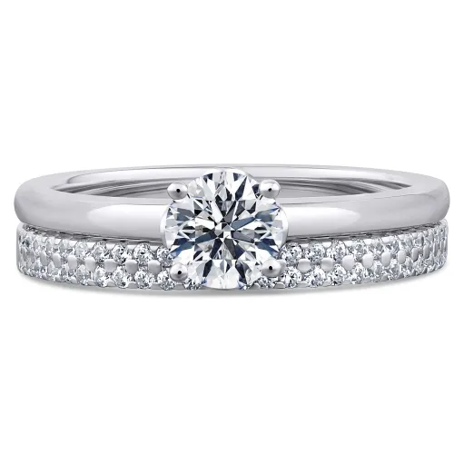 Platinum Diamond Solitaire Bridal Set - Lily